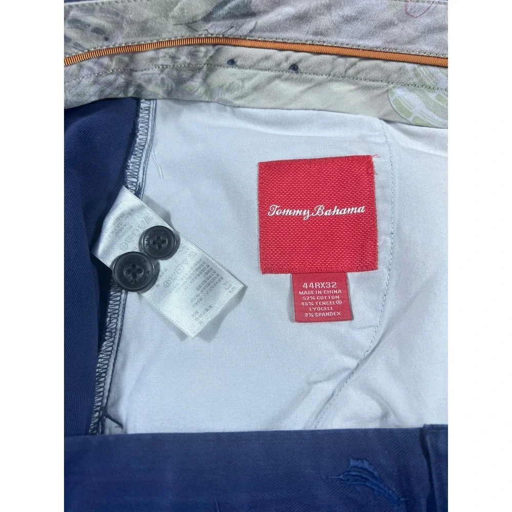 Tommy Bahama Boracay Chino Pants Men's 44x32 Blue Cotton Blend Straight Leg